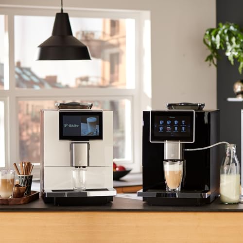 Tchibo Office Kaffeevollautomat INKLUSIVE 1kg Barista Caffè Crema GRATIS, Keramikmahlwerk, Farb-Touchdisplay, 1500 Watt, cremige Milchschaumfunktion, 2 L Wassertank, 30 Tassen am Tag, Weiß