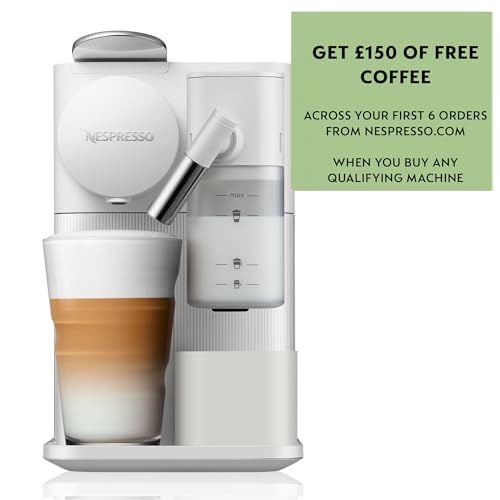 De’Longhi Nespresso Lattissima One Kapselmaschine, Porzellanweiß, EN510.W, One-Touch-Milchsystem, für Espresso, Cappuccino und Latte Macchiato
