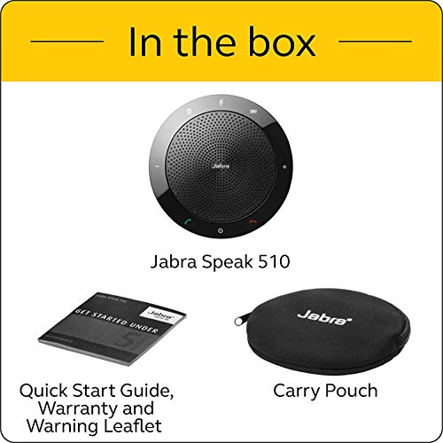 Jabra Speak 510 Konferenzlautsprecher, Unified Communications zertifizierter tragbarer Lautsprecher mit USB-Anschluss, Für Laptop, Smartphone und Tablet