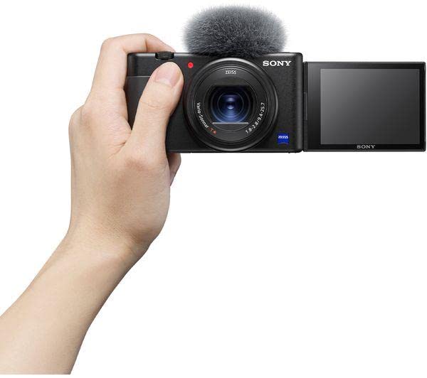 Sony Vlog-Kamera ZV-1 (Digitalkamera, 24-70mm, seitlich klappbares Selfie-Display für Vlogging & YouTube, 4K Video)