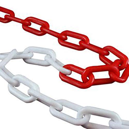 Marwotec 25 Meter Kunststoffkette 8mm Dicke Kettenglieder rot weiß Massive Absperrkette rot weiß aus Kunststoff 8mm zum Absperren großer Flächen, gut sichtbar, stabil von Marwotec aus Deutschland