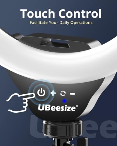 UBeesize Ringlicht mit Stativ, 12 Zoll Selfie Ringlicht mit 62 Zoll Stativ Ständer für Videoaufnahmen und Live Stream Berühren Ringlicht Kompatibel Handys, Kameras und Webcams