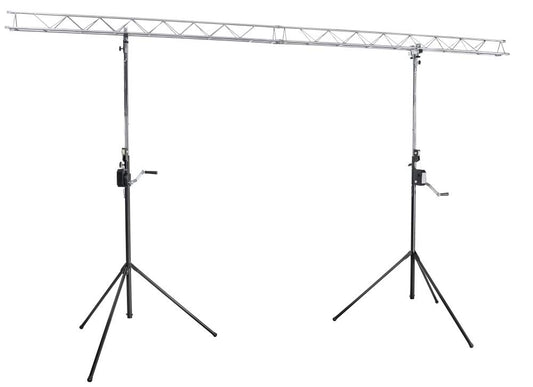 IBIZA SLB03W-LIGHT SHOW STAND LICHT STATIV TRAVERSE MIT TRAVERSE LICHTBRÜCKE MIT KURBEL DJ STÄNDER MOBILES TRUSS SYSTEM PARTY DISCO CLUB MUSIK EVENT BÜHNE EFFEKT LED LICHTTTECHNIK