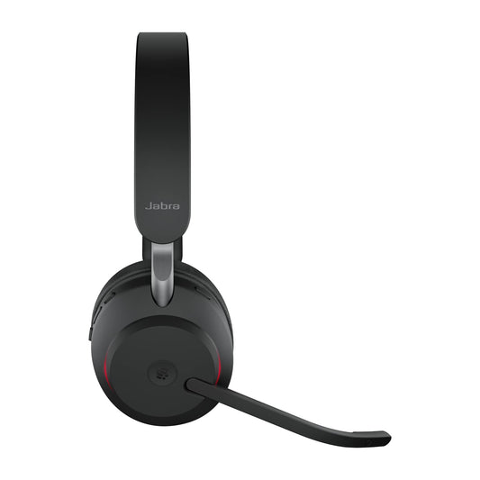 Jabra Evolve2 65 Wireless Headset – Noise Cancelling Microsoft Teams Zertifizierte Stereo Kopfhörer mit Langer Akkulaufzeit – USB-A Bluetooth Adapter – Schwarz