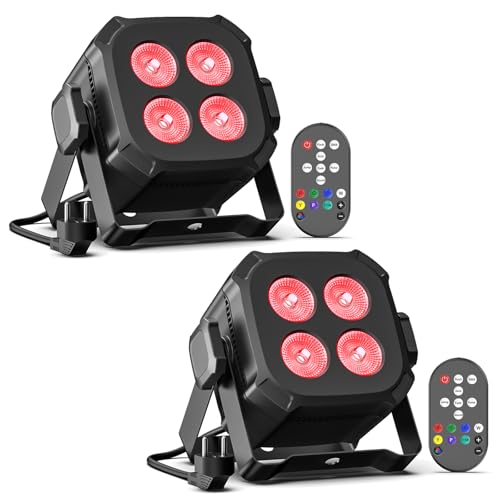 Rtktoup 2PCS RGBW LED Par Scheinwerfer, 40W LED Bühnenlicht DMX 4/8CH mit Fernbedienung Par Strahler, Discolicht Partylicht für DJ Bühne Bar Party Hochzeit Haloween Weihnachten
