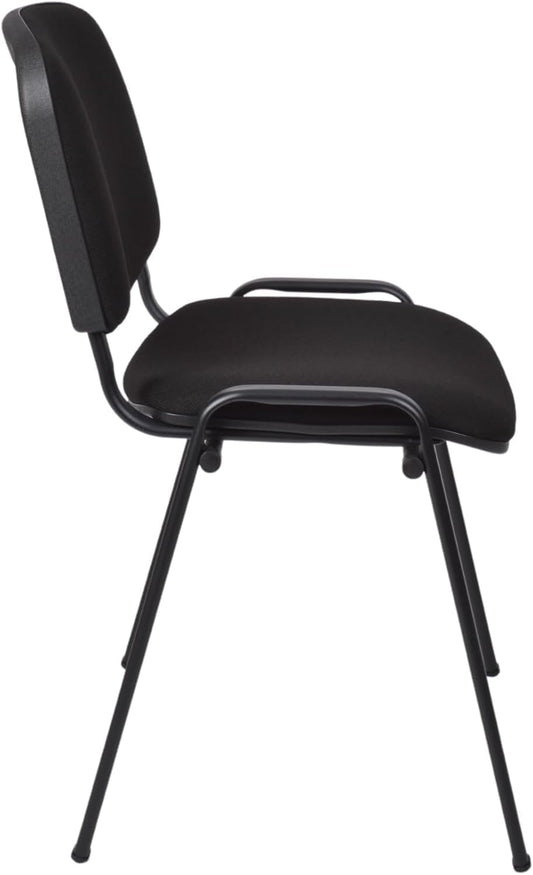 Topsit 8er-Set Stapelbare Besucherstühle Schwarz ohne Armlehnen, Metallgestell für Büro, Rezeption und Konferenz