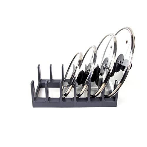 BOAA Fresh Topfdeckelhalter – Platzsparender Deckelhalter für bis zu 6 Deckel & Pfannen | Perfekte Küchenorganisation für Schubladen & Arbeitsplatten (Anthrazit)