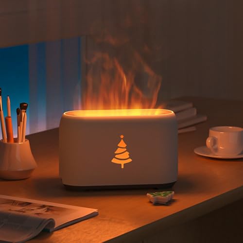 AIDNTBEO USB Weihnachten Flamme Luftbefeuchter Aromatherapie Maschine Fernbedienung Atmosphäre Licht Verwenden Fernbedienung Funktion für Home Office