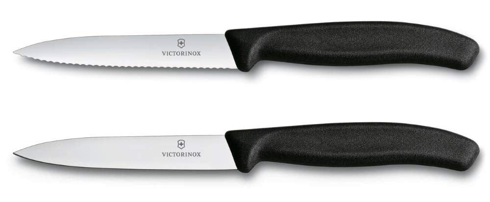 Victorinox, Swiss Classic, Profi Gemüsemesser-Set, Extra Scharfe Klinge, Swiss Made, Robuster Kunststoffgriff, schwarz