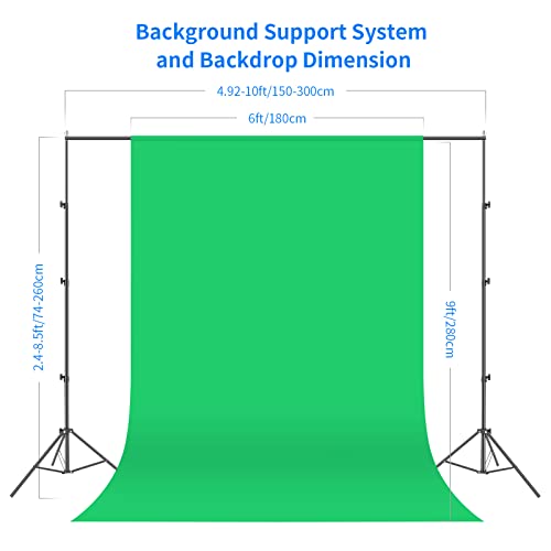 NEEWER Fotostudio Set mit Hintergrund Fotografie: 8,5ftx10ft Hintergrundsystem, 800W äquivalente 570