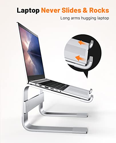 Soqool Laptop Ständer, Ergonomisch Laptop Halterung für 10-17 Zoll, Aluminium Laptop Stand für Schre