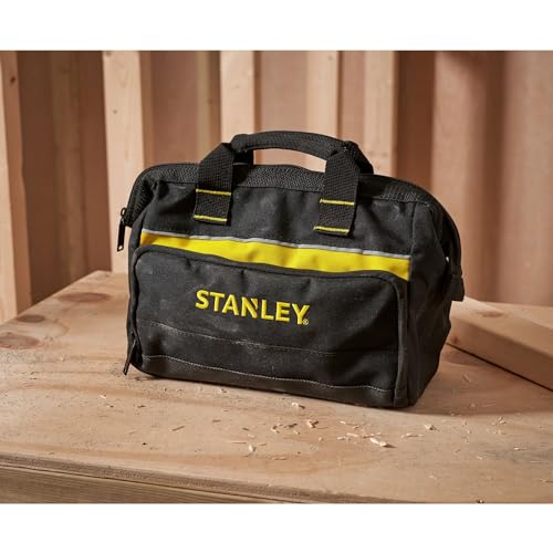 Stanley Werkzeugtasche (12 Zoll, 30 x 25 x 13 cm, robuste, kompakte Tasche für Werkzeuge, Trage aus 600 x 600 Denier Nylon, strapazierfähige Konstruktion) 1-93-330, Sortiert