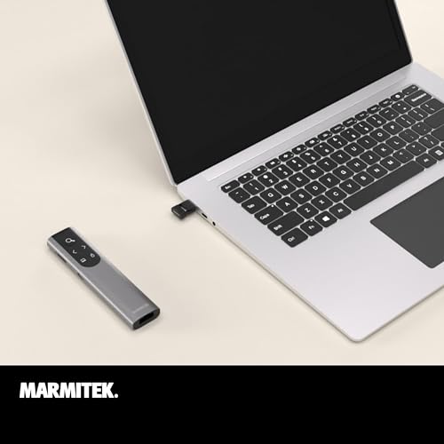 Kabelloser Presenter mit digitalem Laserpointer - Marmitek WPR-400 Präsentationsfernbedienung, Air-M