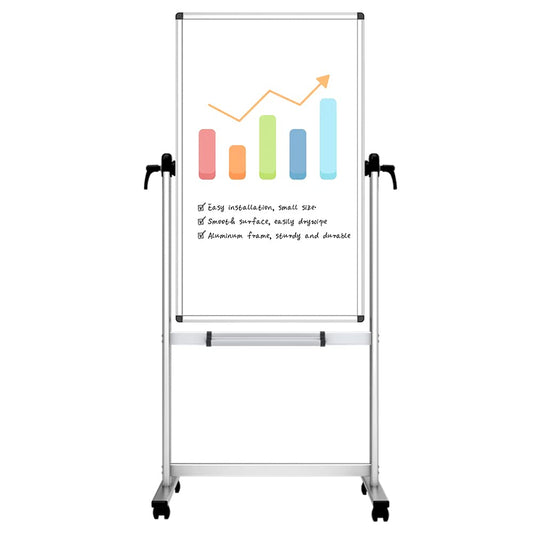 VIZ-PRO Mobiles Whiteboard/Doppelseitige Whiteboard- mit Alurahmen, magnetisch - 120 x 60 cm