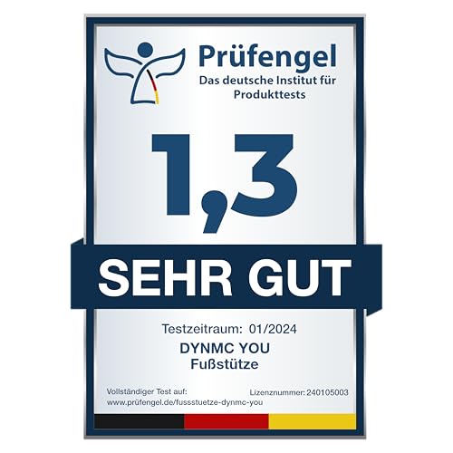 Fußstütze Schreibtisch - [TEST SEHR GUT] - Fußablage Schreibtisch Ultimativer Komfort, Bessere Haltung im Home-Office mit Physiotherapeuten Entwickelt - Fußhocker Schreibtisch OEKO TEX Zertifiziert