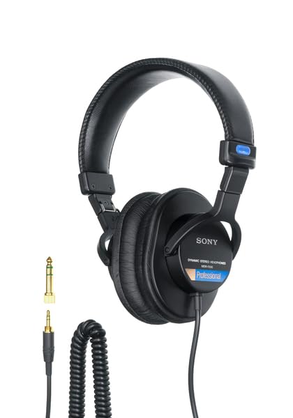 Sony MDR-7506 Studio-Monitor-Kopfhörer, geschlossen, kabelgebunden, 10 Hz-20 kHz, 63 Ohm, leichtes, faltbares Design (227 g), ideal für Studioaufnahmen und -abmischungen, inkl. Tasche, schwarz