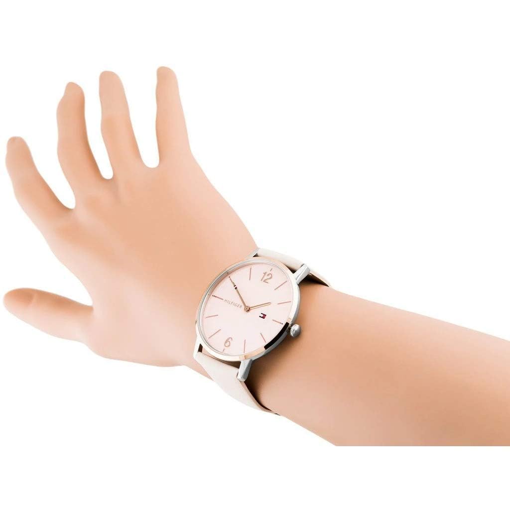 Tommy Hilfiger Analog Quarzuhr für Damen mit Pinkes Lederarmband - 1781973