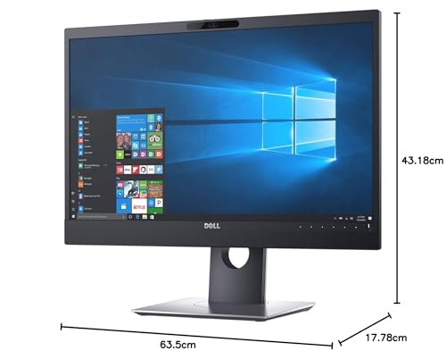 Dell 24IN Video Conferencing Monitor P2418HZ – 23,8 Zoll Full HD Display, Integrierte Webcam, Mikrofon und Lautsprecher, Ergonomisches Design