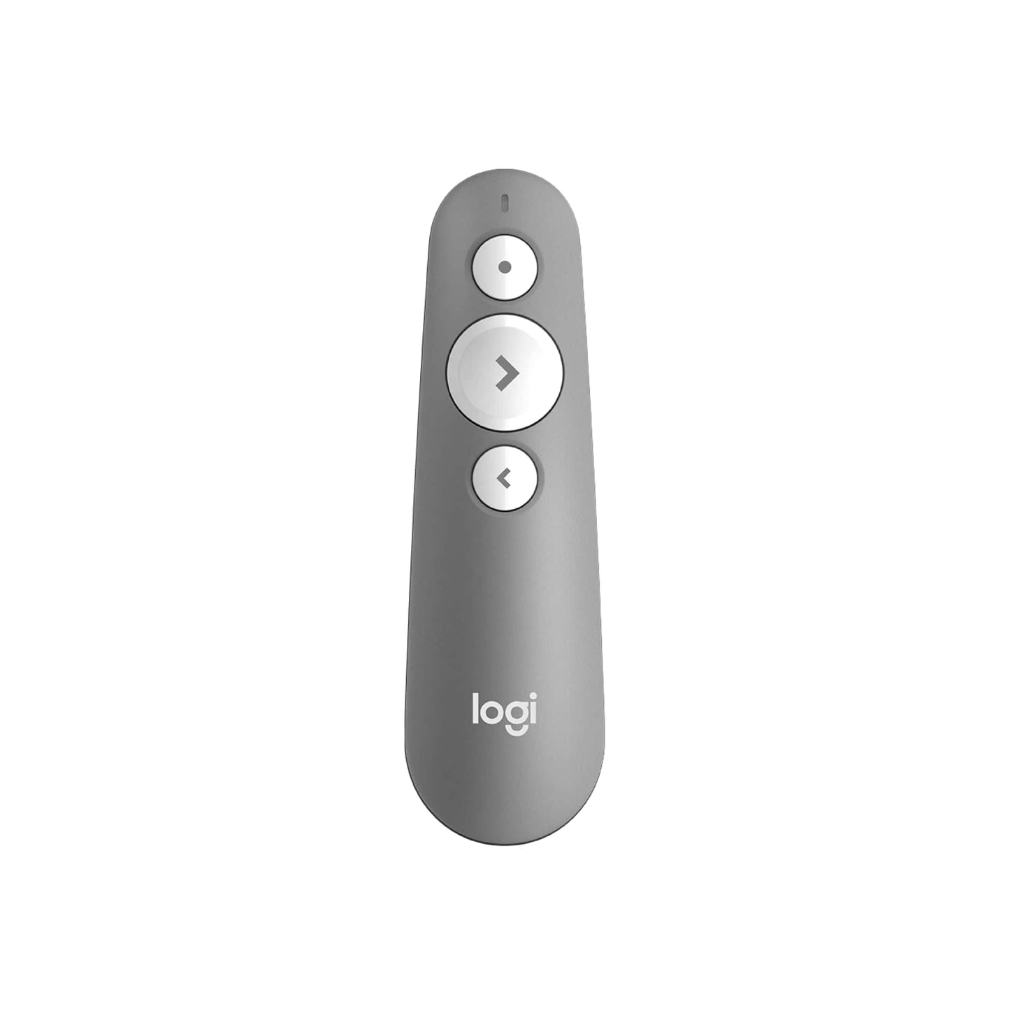 Logitech R500s Presenter mit Laser Klasse 1 für Bluetooth und USB – Universell kompatibel, 20 Meter Reichweite, konfigurierbar, intelligente Batterienutzung mit 12 Monaten Laufzeit – Hellgrau