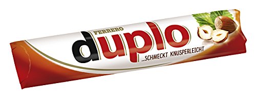 Ferrero Duplo Einzelriegel 40er-Pack, Knuspriger Klassiker mit Nugatcreme und Waffel in Vollmilchschokolade (40 x 18,2 g)