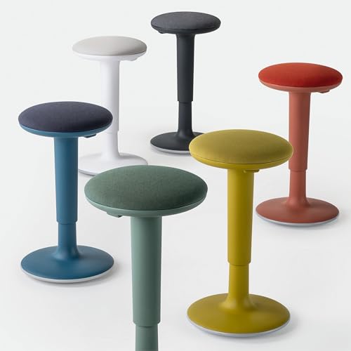 bümö Bisley Stehhilfe Tuc Tuc ergonomisch & höhenverstellbar, Sitz- und Stehhocker in rot mit Tellerfuß - Ergonomischer Hocker, Stehstuhl, Bürohocker Arbeitshocker, Sitzhocker