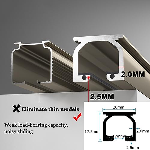 Heavy-Duty Vorhangschiene mit Rollen - 50cm bis 600cm verstellbare Decken- und Wandmontageschienen für Wohnzimmer, Schlafzimmer, Home Office und Raumteiler