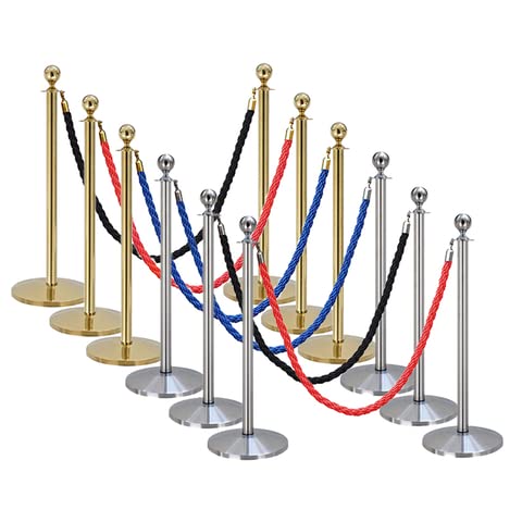 2-Stück-Set Flexibarrier Abgrenzungsständer -Basic Ball Top- (Messing) Kordelständer
