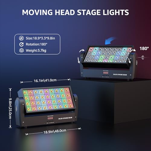 Strobe Beam Bühnenlicht, 220W LED Wallwasher Bar Effektstrahler Bühnenbeleuchtung Moving Head für Disco Party DJ Outdoor, 1 Stück