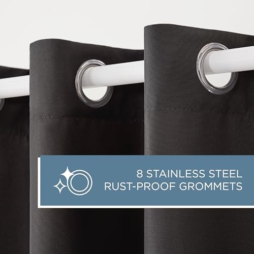 TOWN & COUNTRY BASICS Exclusive Home Curtains GT Gardinenpaneel mit Lichtfilterung, solides Cabana, 120 x 54 cm, Schwarz