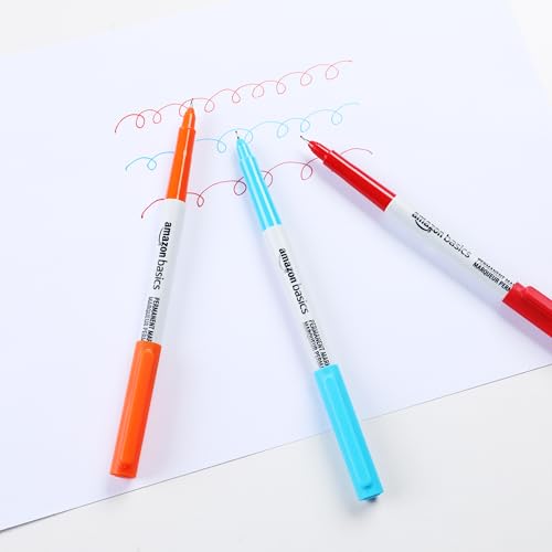 Amazon Basics – Permanentmarker, ultra feine Spitze, 24 Stück, Mehrfarbig