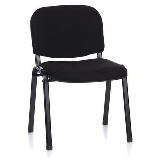 hjh OFFICE 4er Set Besucherstuhl stapelbar XT 600 Konferenzstuhl Stapelstuhl gepolstert, Metallgestell, Stoffbezug Schwarz 704500