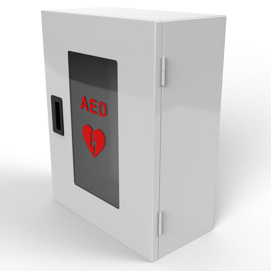 ISOP AED-Defibrillator-Aufbewahrungsschrank | Wandmontierte Erste-Hilfe-Box | AED-Alarmkasten aus Stahl, passend für die meisten AED-Modelle, für Zuhause, Büro, Pflegeheim, Bus