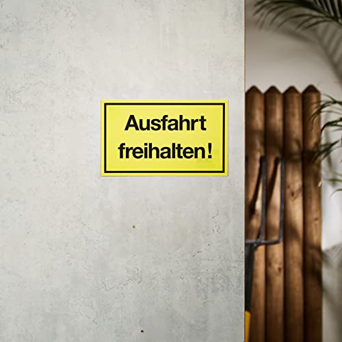 Metafranc Hinweisschild "Ausfahrt freihalten!" - 250 x 150 mm / Beschilderung / Infoschild / Verbotsschild / Halteverbot / Parkverbot / Grundstückskennzeichnung / Gewerbekennzeichnung / 500030
