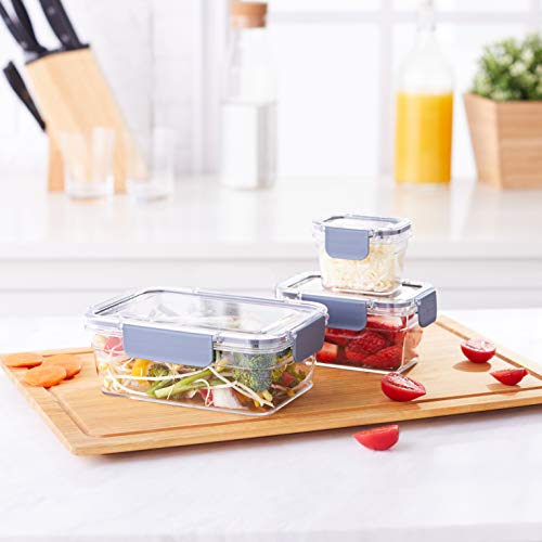 Amazon Basics - Tritan-Frischhaltedose mit Verschluss, 5er-Pack, (5 dosen + 5 deckeln), Klar