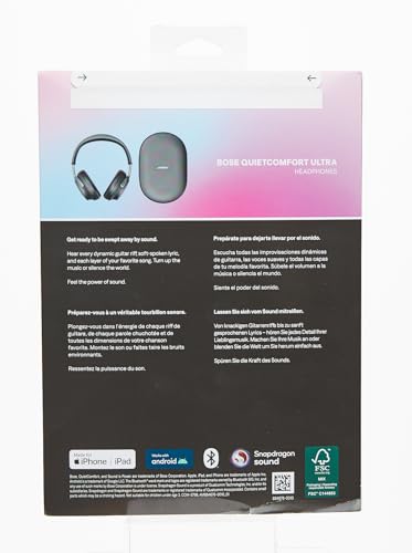 Bose QuietComfort Ultra Kabellose Kopfhörer mit Noise-Cancelling für räumlichen Klang, Over-Ear-Kopfhörer mit Mikrofon, Bis zu 24 Stunden Akkulaufzeit, Kopfhörer mit Raumklang, Schwarz
