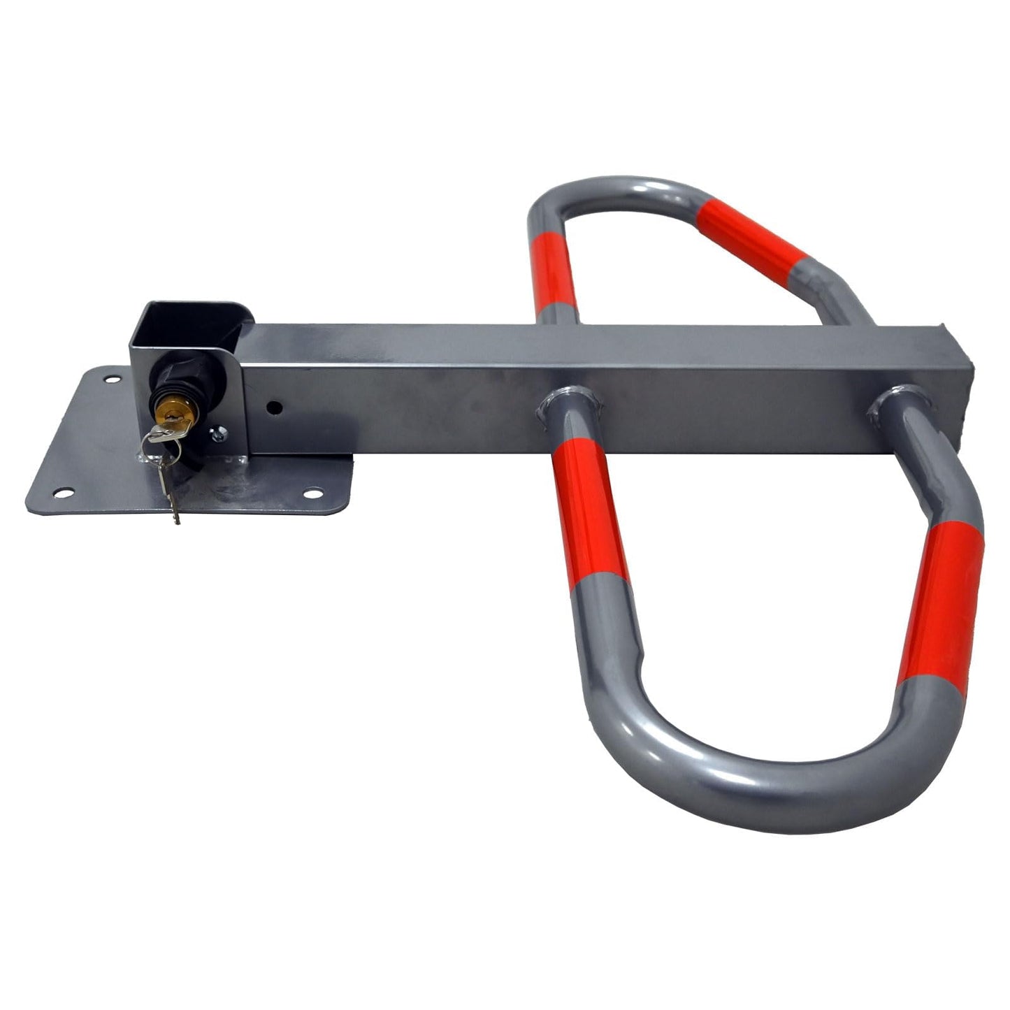 Parkplatzsperre 47 x 73 cm Metall grau abchließ- und klappbar Parkplatzbügel Sperrbügel Parkplatzblockierer Parkbügel Poller klappbar