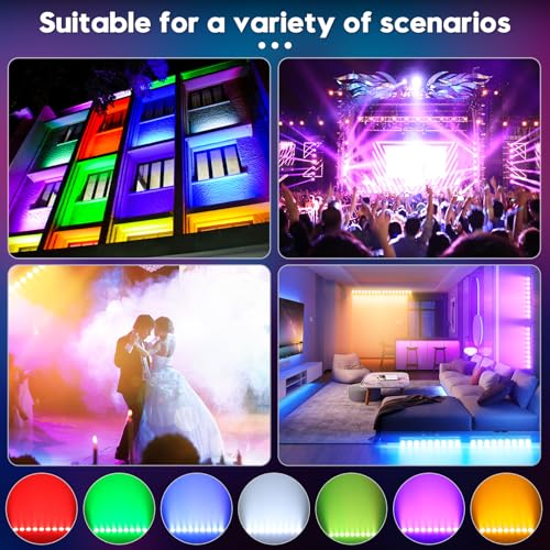 Fieryzeal LED Bar Wallwasher 9 x 6W LED RGBW Strahler Discolicht Partylicht Bühnenlicht Lichteffekte dmx Controller Musikgesteuert Strobe Beleuchtung mit Fernbedienung für DJ Party Outdoor, 1 Stück