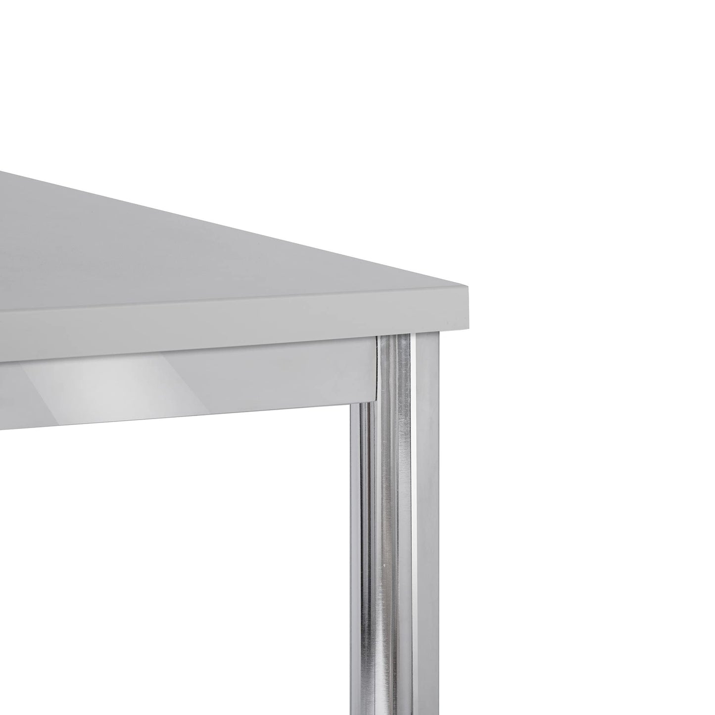 Eigentlich Bürotisch Weiß 160 x 80 cm, Höhenverstellbarer Konferenztisch mit Verchromtem Gestell, Made in Germany