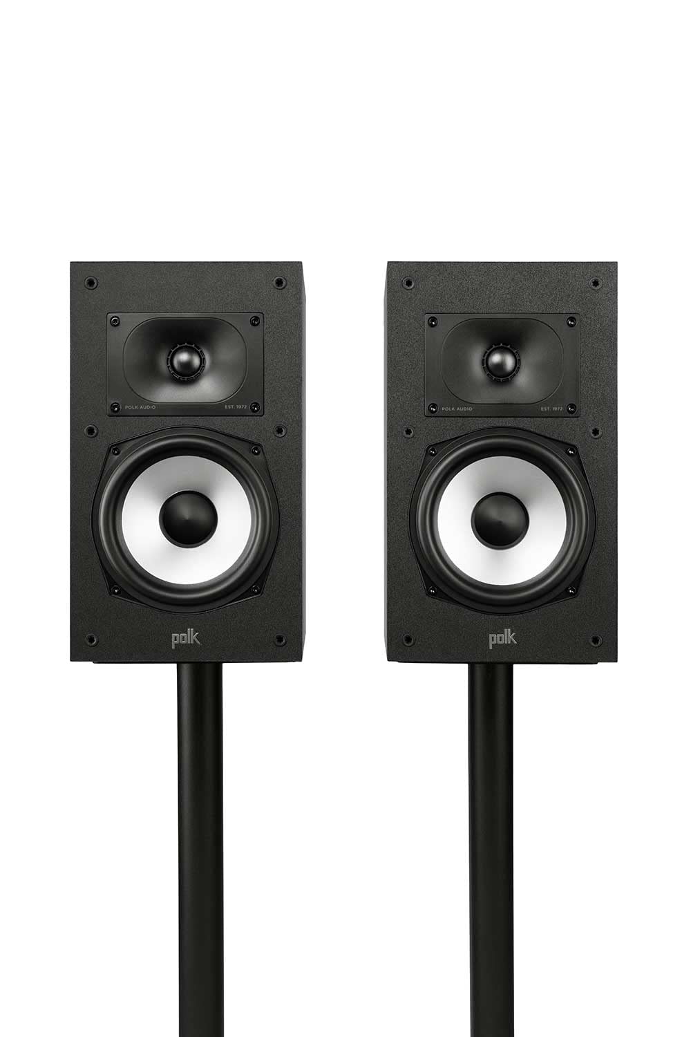 Polk Audio Monitor XT20 Regallautsprecher, Stereolautsprecher, Surround Lautsprecher, Hi-Res Zertifiziert, Dolby Atmos und DTS:X kompatibel, HiFi und Heimkino Lautsprecher (Paar), Schwarz