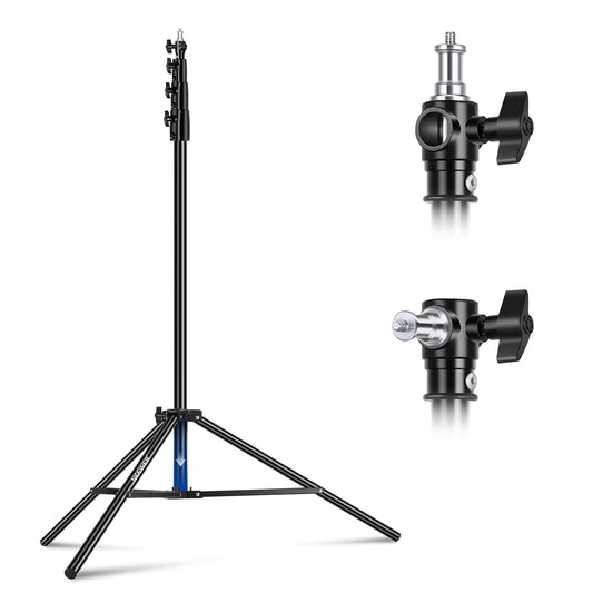 NEEWER 4m Lichtstativ, Luftgepolstertes Heavy Duty Metallstativ für Ringlicht Fotografie Lampen mit 1/4" zu 3/8" Schraubadapter und 3 Wege Schnittstellen, Tragfähigkeit: 3kg, ST-400AC