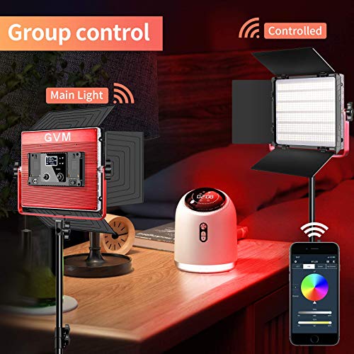 GVM 1200D RGB LED Videoleuchte mit Softbox, APP-Steuerung 3200K–5600K LED Videobeleuchtung, 360° Vol