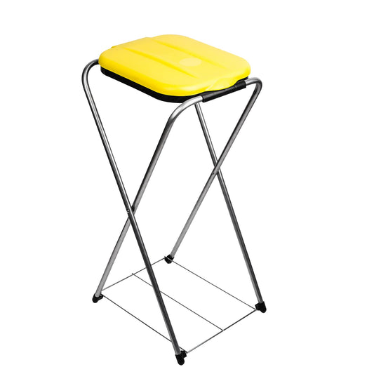 BigDean Müllsackständer EasyFix GELB 120L - Müllbeutelhalter mit Gitterboden - Müllsackhalter Metall Mülltütenhalter Gelber Sack Ständer