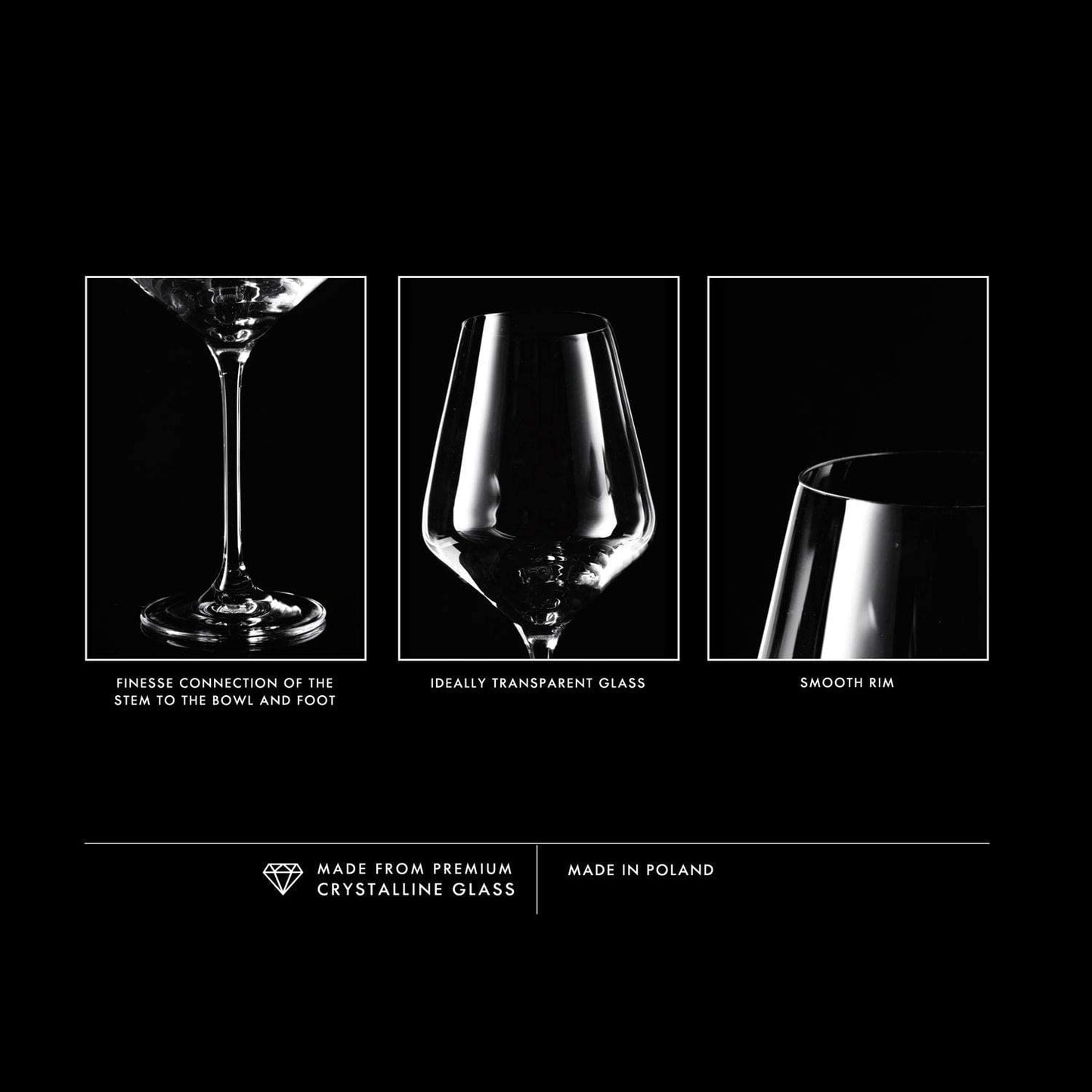 Krosno Rot-Weingläser | 6er set | 490 ML | Avant-Garde Kollektion | Rotweingläser| Perfekt für zu Hause, Restaurants und Partys | Spülmaschinenfest | Rotweinglas | Rotwein gläser