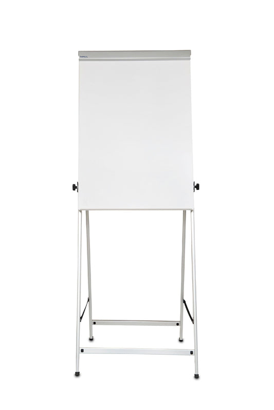 MAUL Flipchart MAULoffice 70 x 100 cm | Stabile Magnettafel mit Vierbein Gestell | Höhenverstellbar | Geeignet für Papier in verschiedenen Formaten | Mit Ablage für Marker und Stifte | Grau