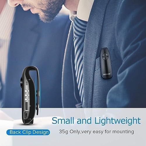 BOBLOV 007 Mini Kamera, 1080P Full HD Bodycam, Körperkamera, Camcorder Für Polizei/Motorrad/Fahrrad/Sport (007 mit 32GB TF Karte)