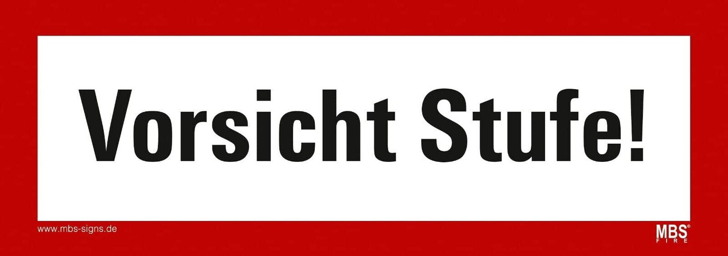 3 Stück – Aufkleber Warnung „Vorsicht Stufe!“ Hinweis Sturzgefahr Schild Folie ähnl. DIN 4066 | 21x7,4cm Made in Germany