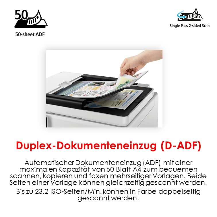 Canon MAXIFY GX7050 MegaTank Multifunktionsdrucker 4in1 (Tintenstrahl, Drucken, Kopieren, Scannen, Faxen, A4, WLAN, LAN, 6,7 cm LCD Touch, Duplex-Druck und -Scan, niedrige Druckkosten, 600 Blatt) weiß
