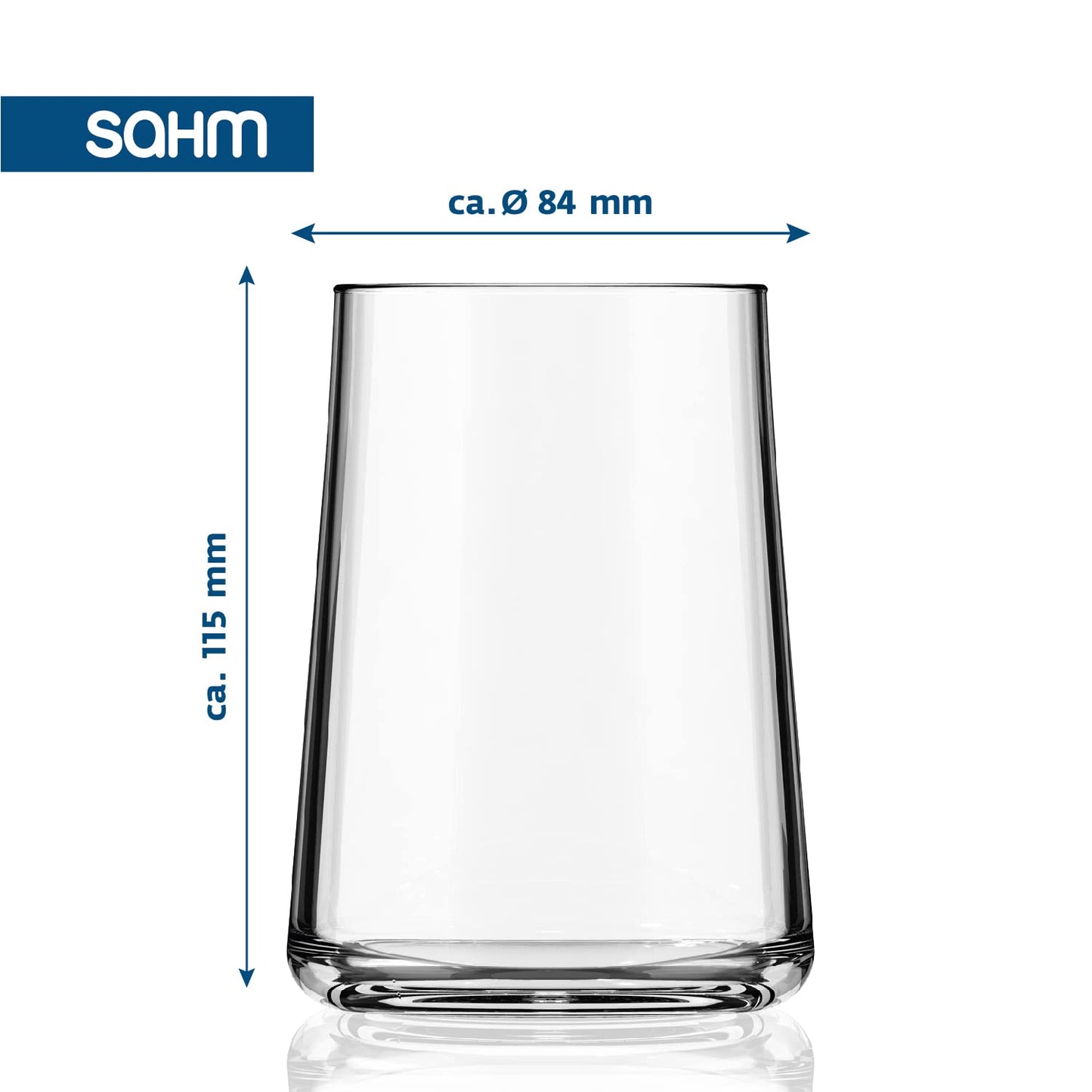 Sahm Weingläser ohne Stiel 6er Set - Allrounder Gläser Set 430 ml - Wassergläser Set - Weißweingläser, Rotweingläser & Aperitifgläser Gläser