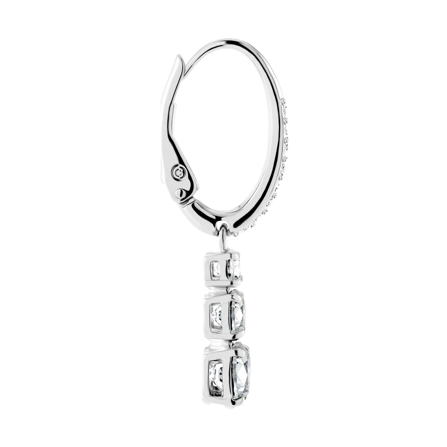 Swarovski Stilla Attract Trilogy Ohrringe, Weiss, Rhodiniert