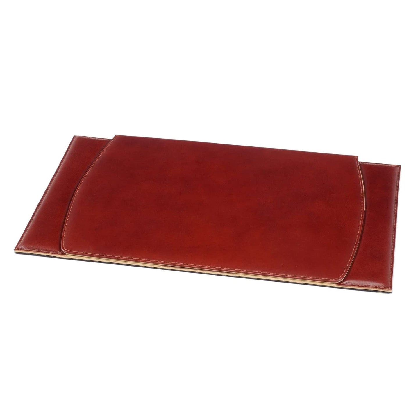 Schreibtisch-Auflage - 100% vollnarbiges Leder – Von fachkundigen Handwerkern in Italien von Hand gearbeitet – Elegant, Weich und Robust - Bedeckt den Schreibtisch, Schützt vor Kratzern - Braun